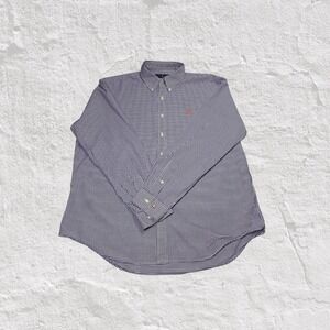 Ralph Lauren Button Down Men's XL Purple White Gingham Checkered Work Office